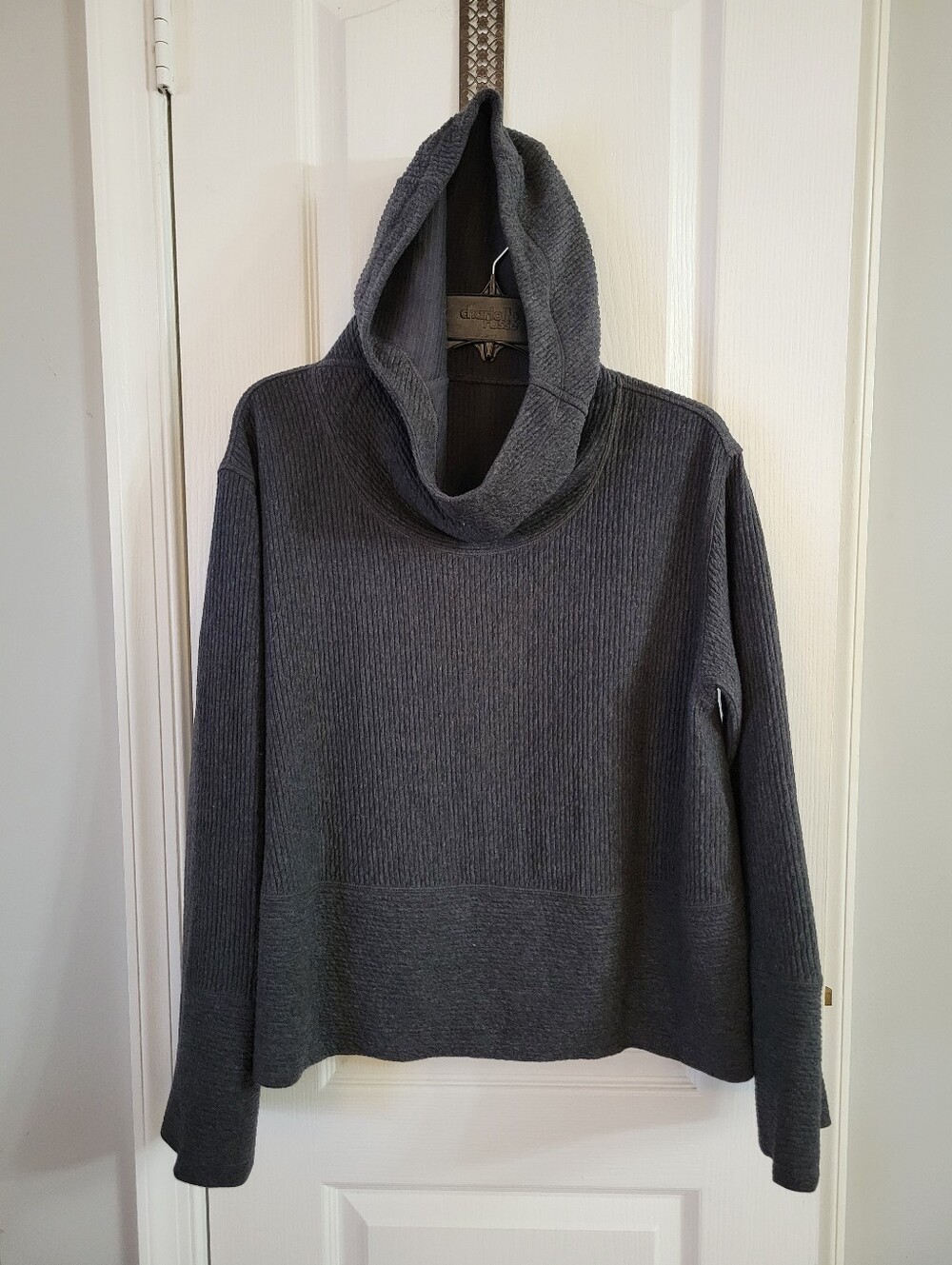 Lululemon Retreat Yourself Hoodie Heathered Graphite Grey Size 14 Ribbed